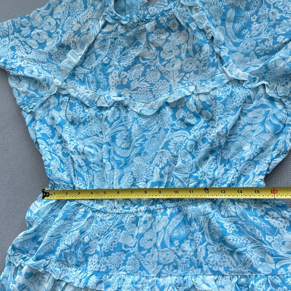 Anthropologie Long-Sleeve Backless Sheer Ruffle Mini Dress , Size L - Picture 10 of 13
